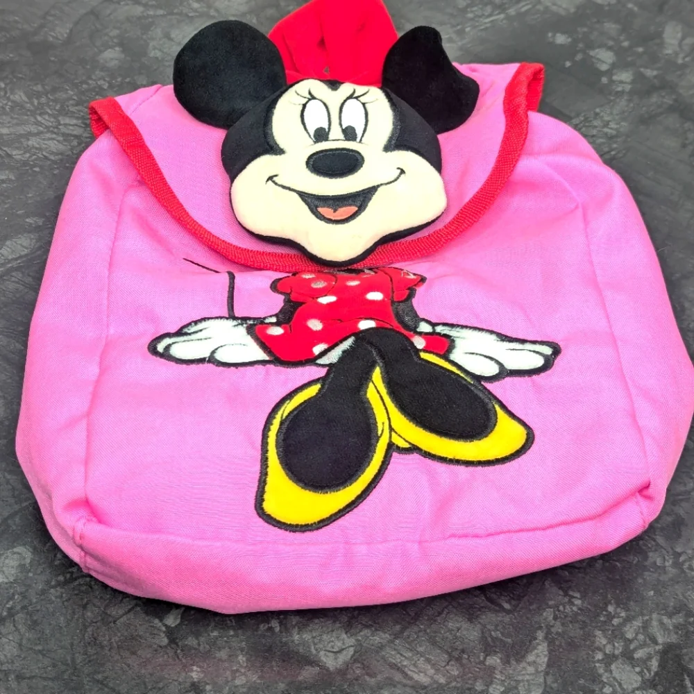 Disney Girls Minnie Mouse Plush Pink Small Backpack